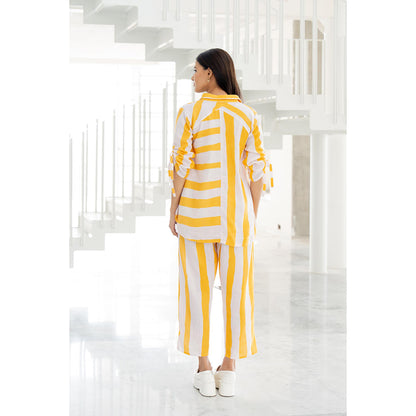 Silai Studio Yellow Lemonade Stripes Co-Ord (Set of 2)