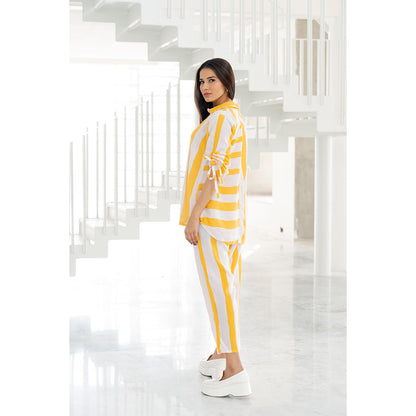 Silai Studio Yellow Lemonade Stripes Co-Ord (Set of 2)