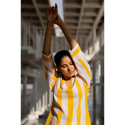 Silai Studio Lemonberry Box Slit Kurta and Palazzo (Set of 2)
