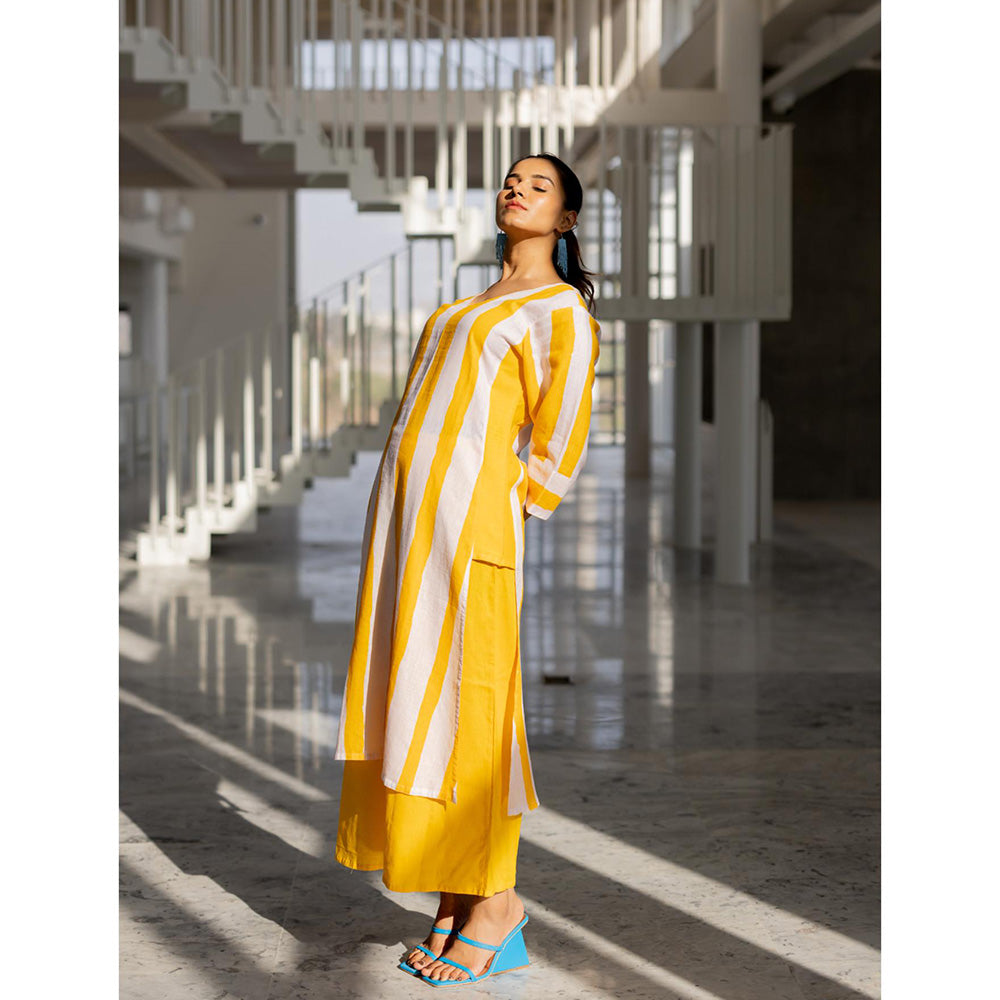 Silai Studio Lemonberry Box Slit Stripes Kurta