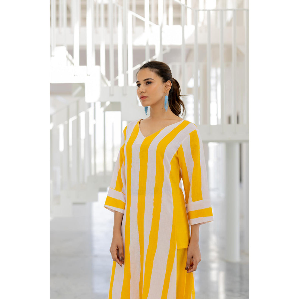 Silai Studio Lemonberry Box Slit Stripes Kurta
