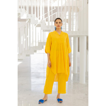 Silai Studio Sunflower Yellow Solid Co-Ord (Set of 2)