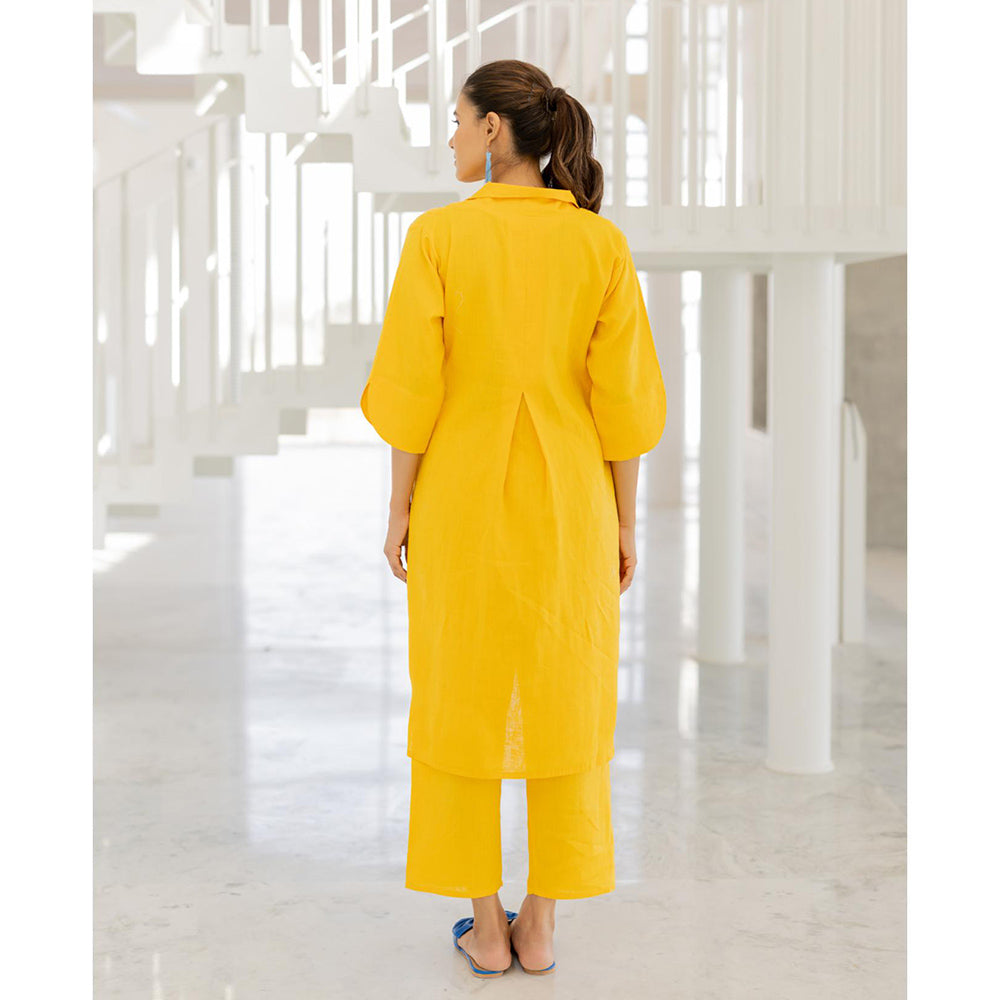 Silai Studio Sunflower Yellow Solid Co-Ord (Set of 2)