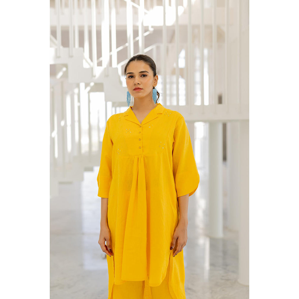 Silai Studio Sunflower Yellow Solid Co-Ord (Set of 2)