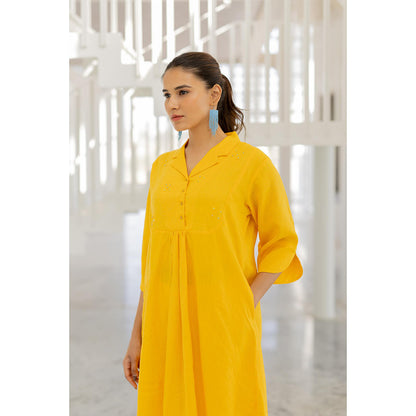 Silai Studio Sunflower Yellow Solid Co-Ord (Set of 2)