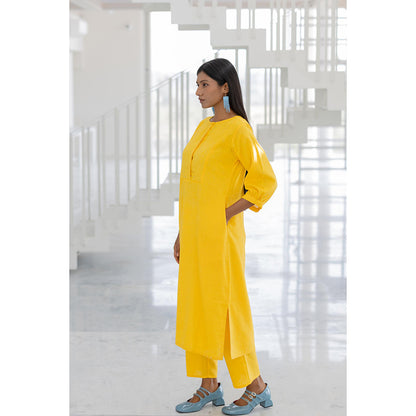 Silai Studio Sunflower Yellow Kurta and Pant (Set of 2)