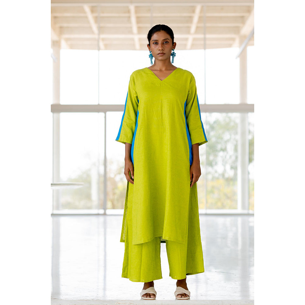 Silai Studio Avocado Azure Box Slit Kurta