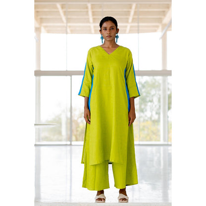 Silai Studio Avocado Azure Box Slit Kurta