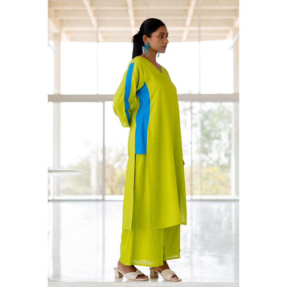 Silai Studio Avocado Azure Box Slit Kurta