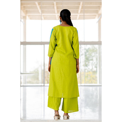 Silai Studio Avocado Azure Box Slit Kurta