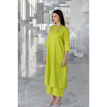 Silai Studio Avocado Green Kurta