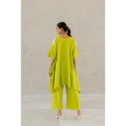 Silai Studio Green Sunflower Applique Co-Ord (Set of 2)