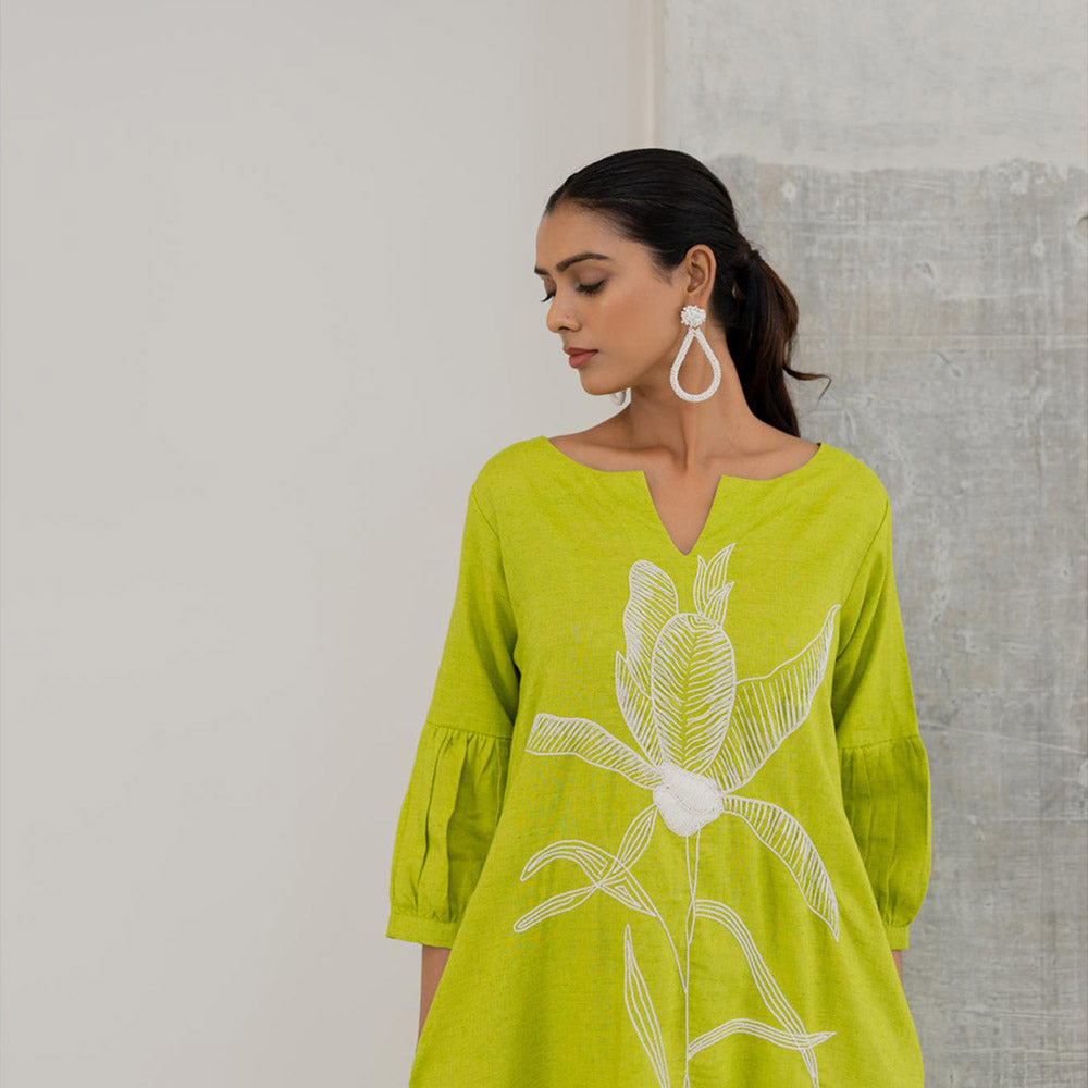 Silai Studio Matcha Bloom Kurta