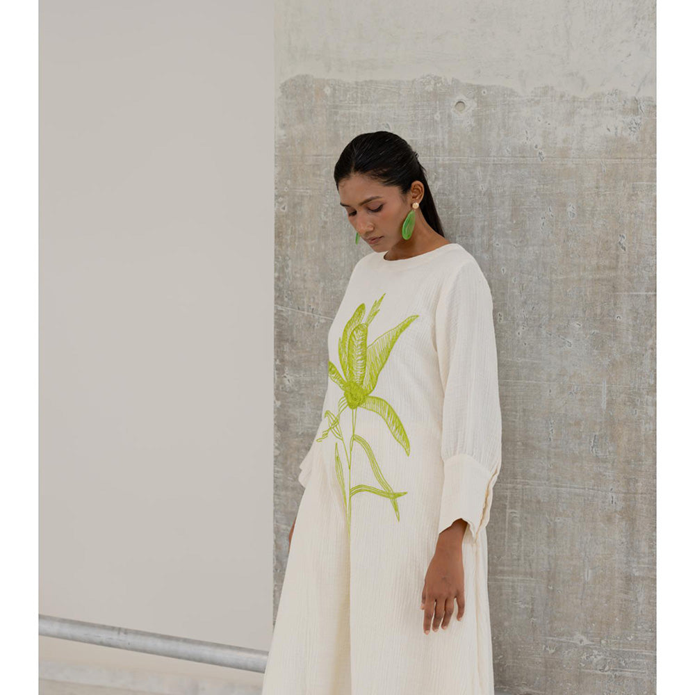 Silai Studio Vanilla Mist Embroidered Kurta