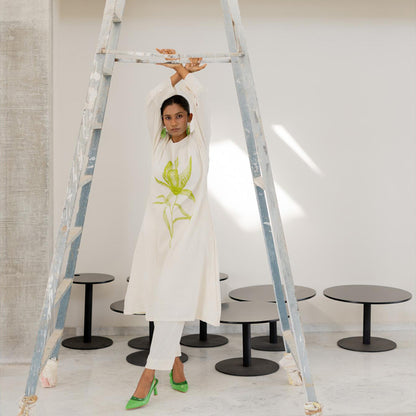 Silai Studio Vanilla Mist Embroidered Kurta
