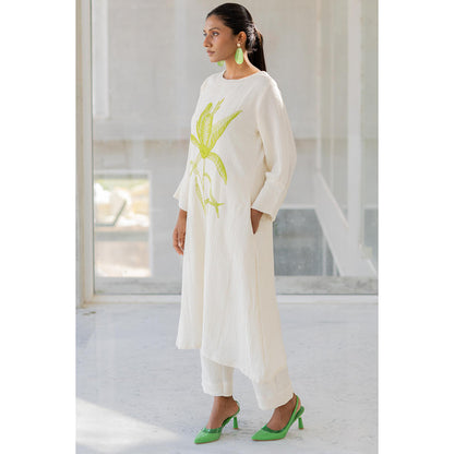 Silai Studio Vanilla Mist Embroidered Kurta
