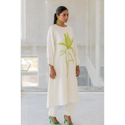Silai Studio Vanilla Mist Embroidered Kurta