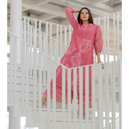 Silai Studio Misty Tulips Bandhani Kurta and Palazzo (Set of 2)
