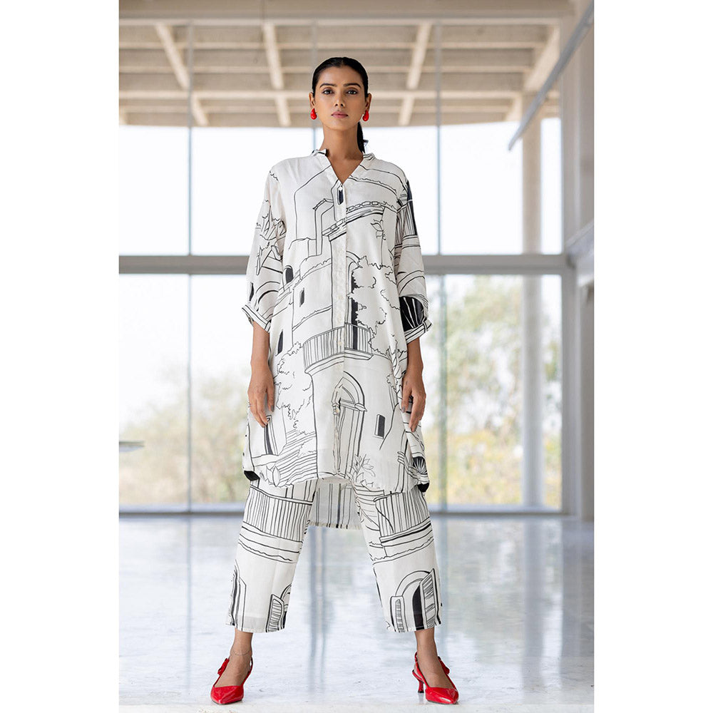 Silai Studio Mediterranean Lanes Printed Kurta