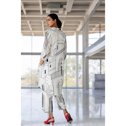 Silai Studio Mediterranean Lanes Printed Kurta