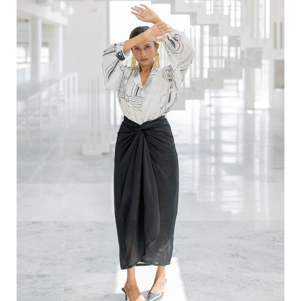 Silai Studio Arched Doorways Skirt with Shirt and Slip (Set of 3)
