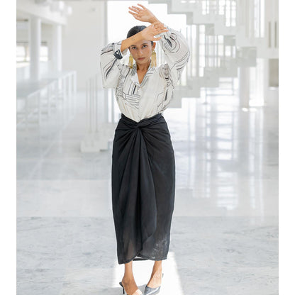 Silai Studio Arched Doorways Skirt with Shirt and Slip (Set of 3)