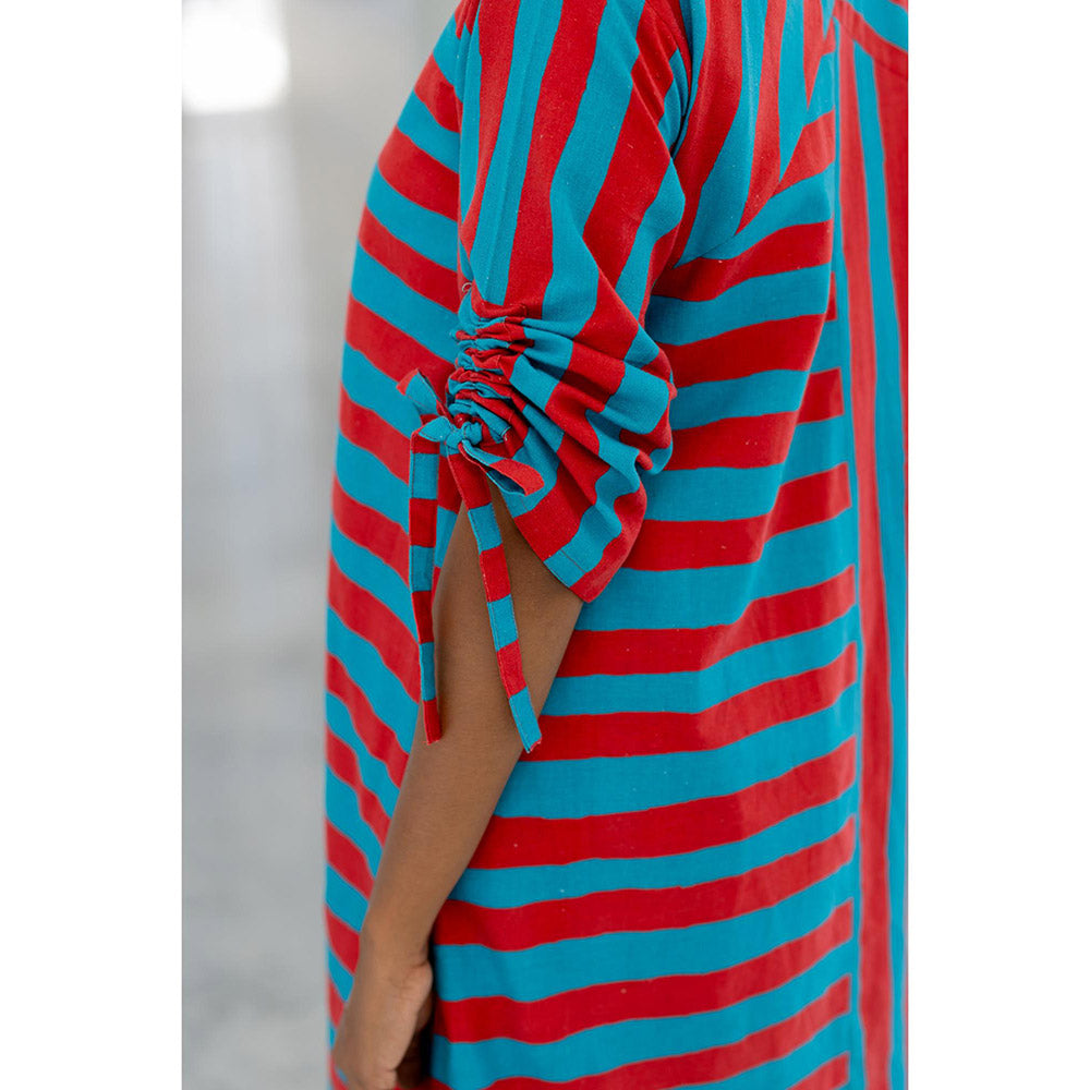 Silai Studio Poppy and Blue Stripe Co-Ord (Set of 2)