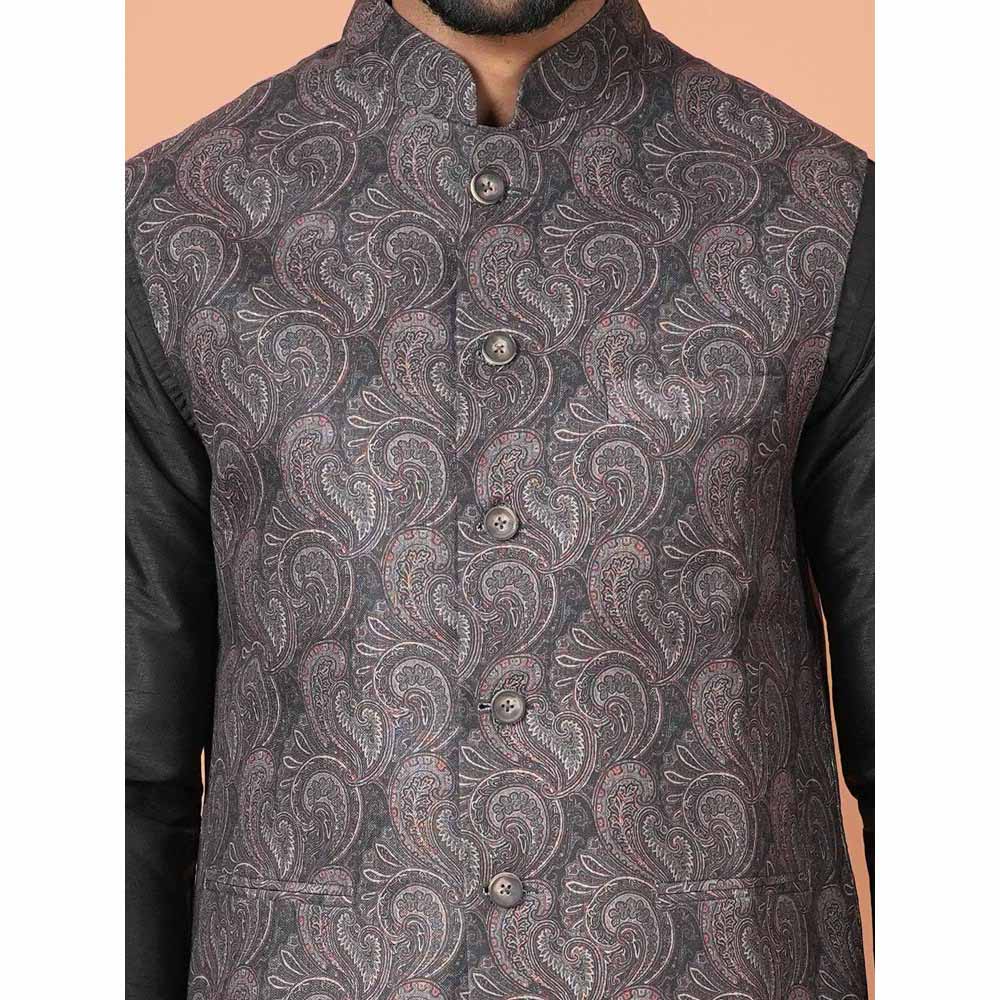 Simaaya Grey Premium Quality Linen Blend Made Nehru Jacket