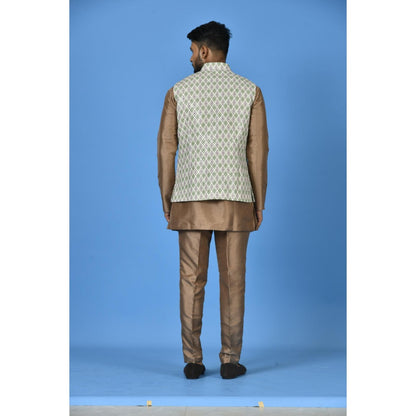 Simaaya Multi-Colour Printed Premium Quality Cotton Silk Made Nehru Jacket for Men
