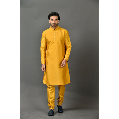 Simaaya Yellow Premium Quality Silk Made Kurta for Men