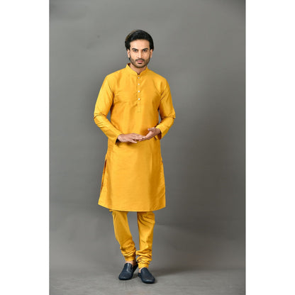 Simaaya Yellow Premium Quality Silk Made Kurta for Men