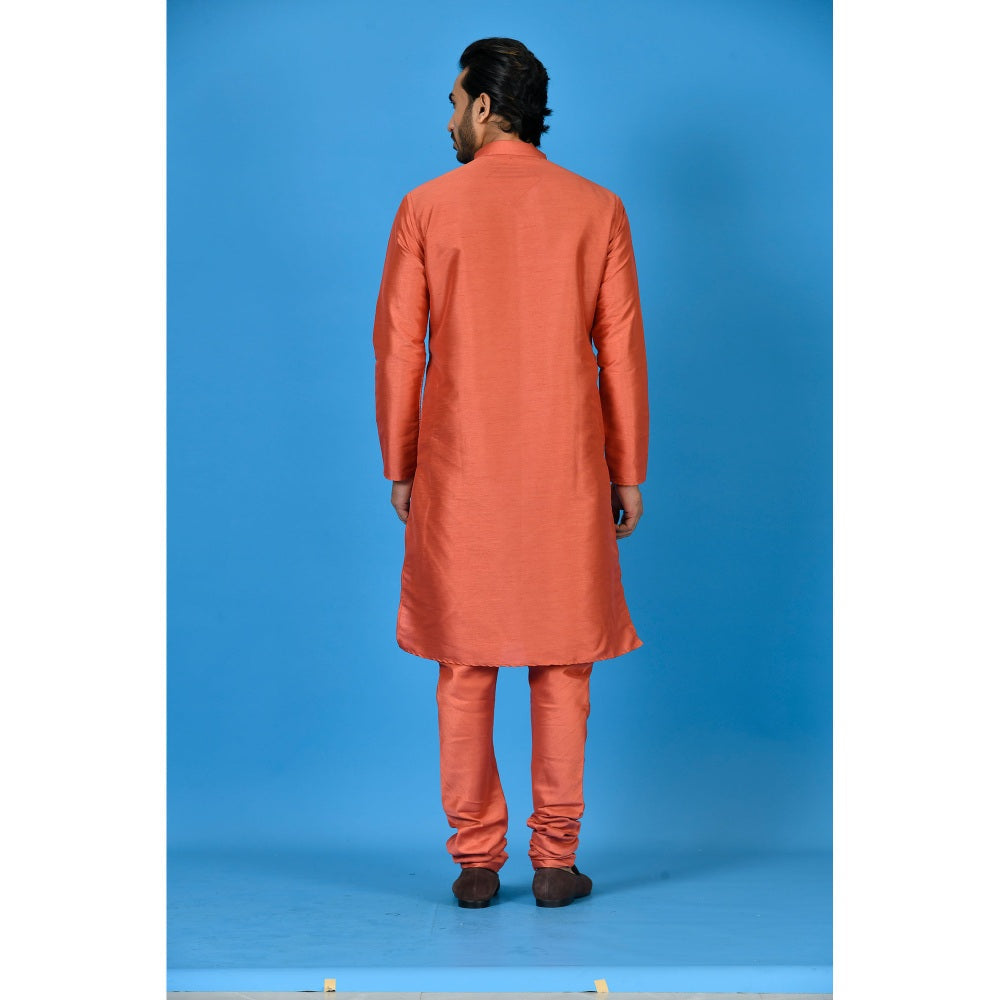 Simaaya Rust Premium Quality Silk Made Kurta for Men