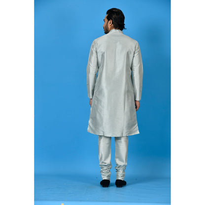 Simaaya Silver Premium Quality Silk Made Kurta for Men