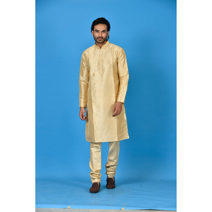 Simaaya Cream Premium Quality Silk Made Kurta with Churidar (Set of 2)