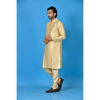 Simaaya Cream Premium Quality Silk Made Kurta with Churidar (Set of 2)