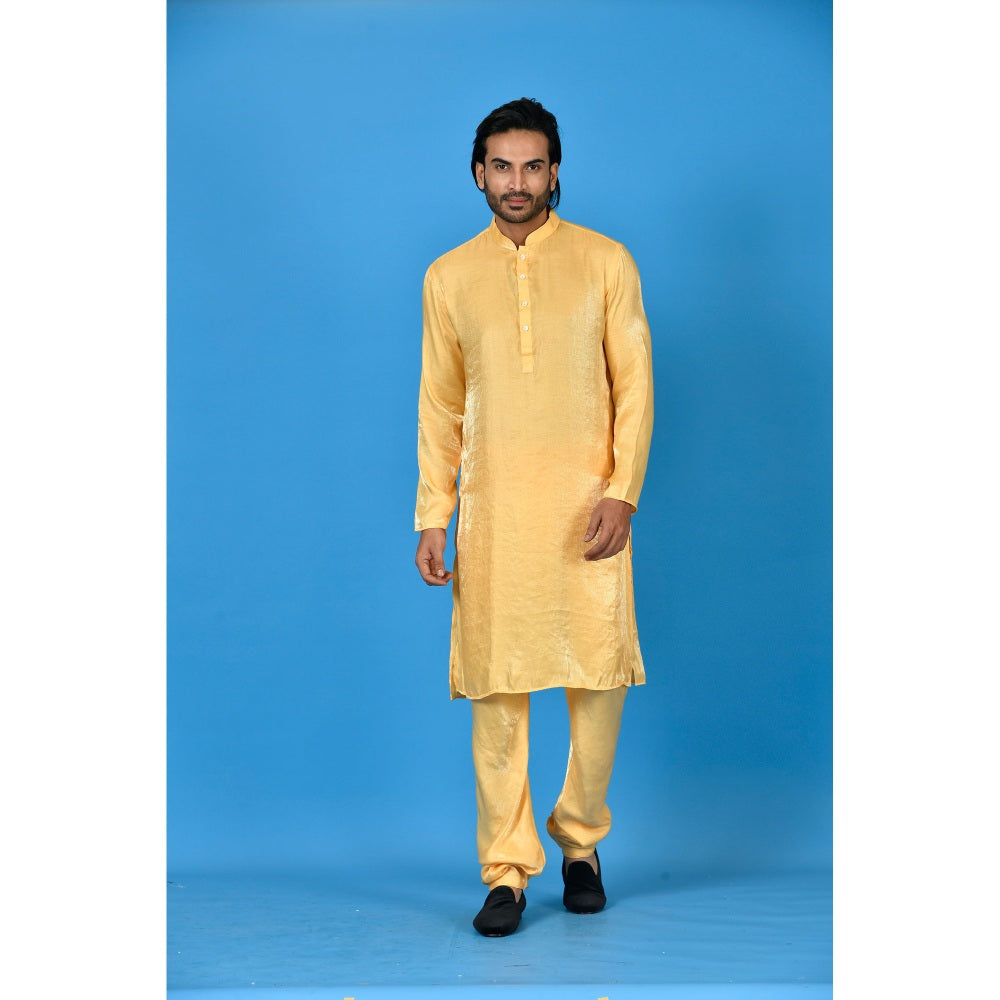 Simaaya Yellow Premium Quality Satin Made Kurta with Churidar (Set of 2)