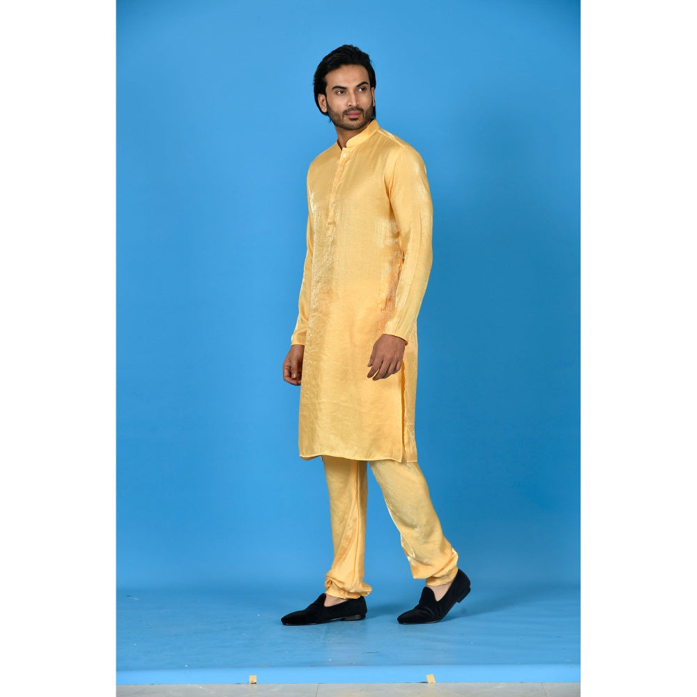 Simaaya Yellow Premium Quality Satin Made Kurta with Churidar (Set of 2)