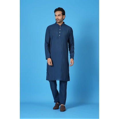 Simaaya Navy Blue Premium Quality Cotton Silk Made Kurta for Men