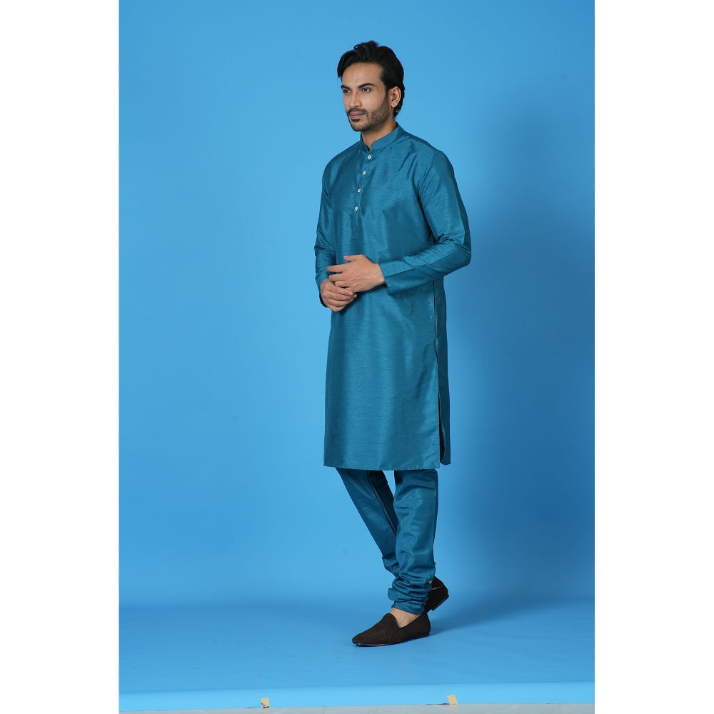 Simaaya Teal Premium Quality Silk Made Kurta for Men