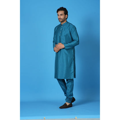 Simaaya Teal Premium Quality Silk Made Kurta for Men
