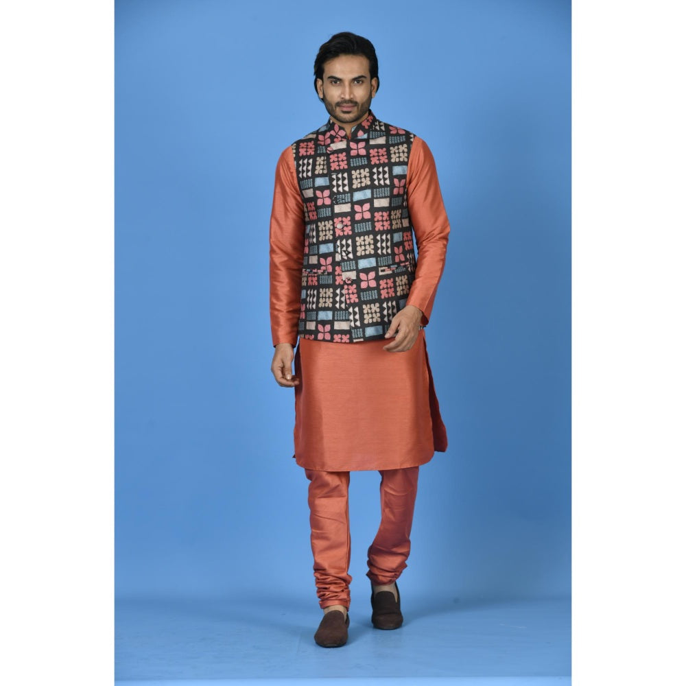 Simaaya Premium Quality Linen Made Nehru Jackets for Men- Black