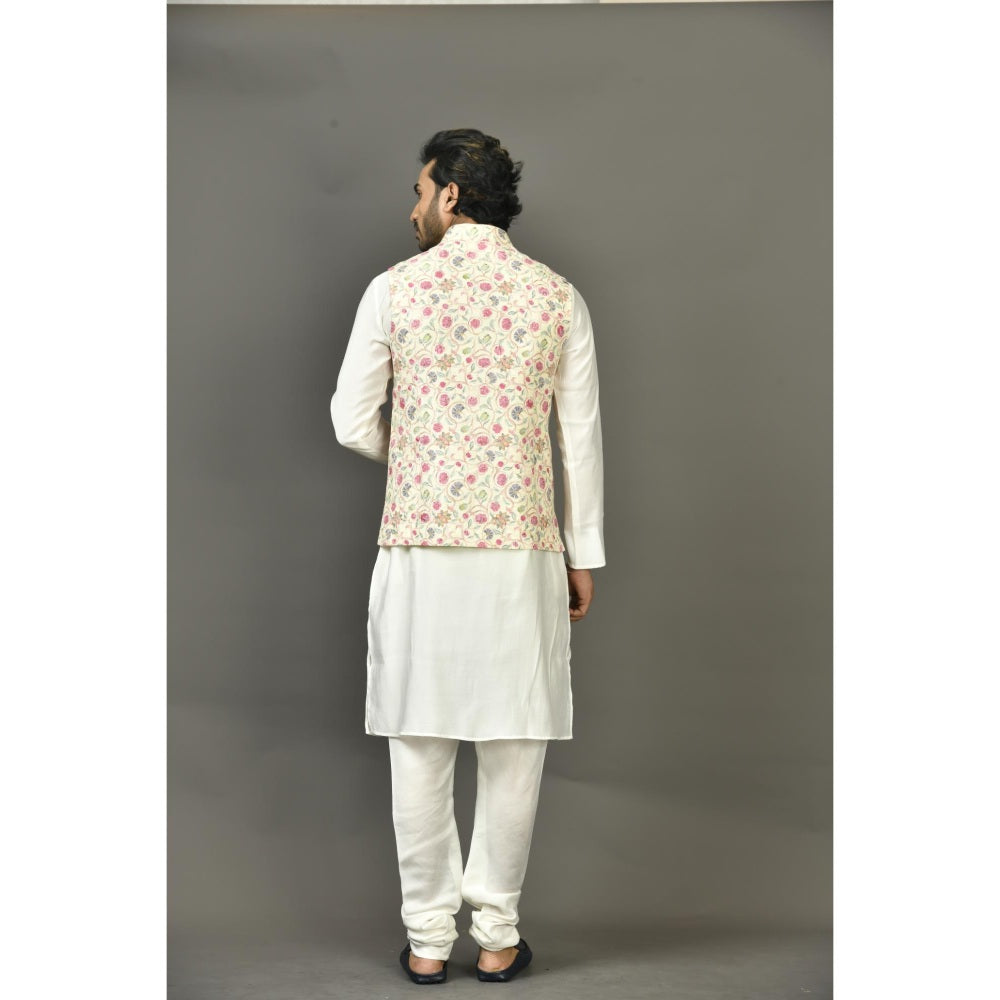 Simaaya Premium Quality Cotton Silk Made Nehru Jackets for Men- Yellow