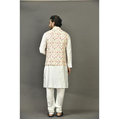 Simaaya Premium Quality Cotton Silk Made Nehru Jackets for Men- Yellow