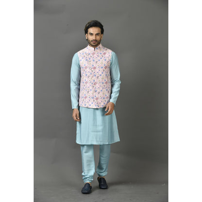 Simaaya Premium Quality Silk Made Nehru Jackets for Men- Pink