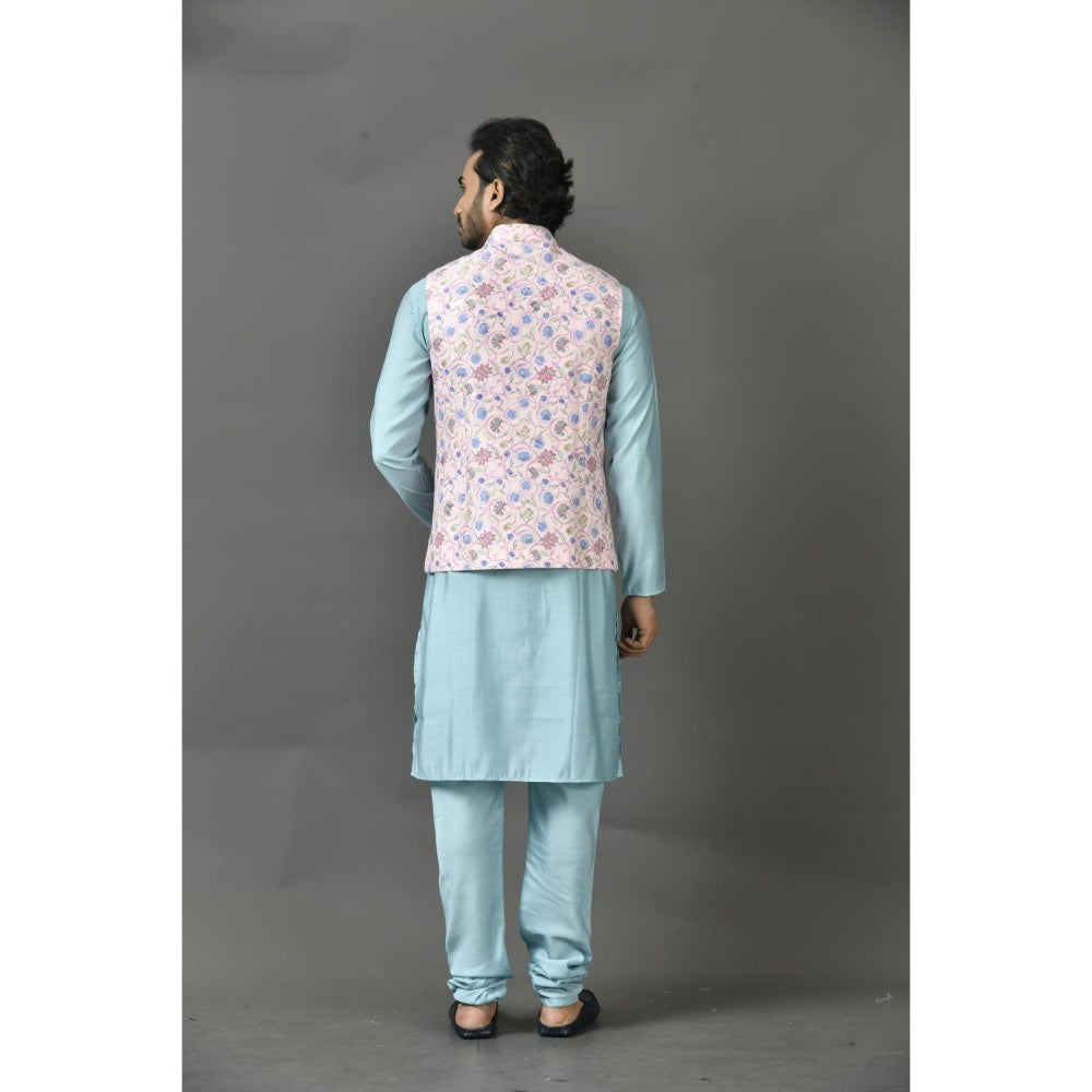 Simaaya Premium Quality Silk Made Nehru Jackets for Men- Pink