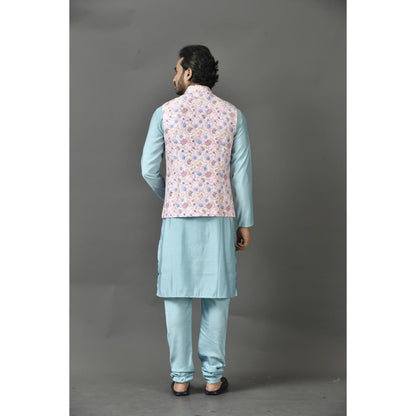 Simaaya Premium Quality Silk Made Nehru Jackets for Men- Pink