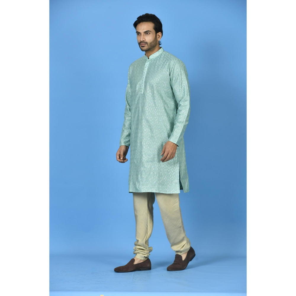 Simaaya Premium Quality Silk Made Kurta For Men- Blue