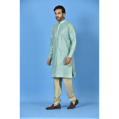 Simaaya Premium Quality Silk Made Kurta For Men- Blue