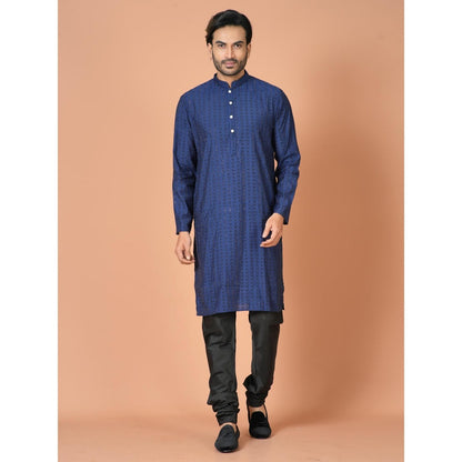 Simaaya Premium Quality Silk Made Kurta For Men- Navy Blue