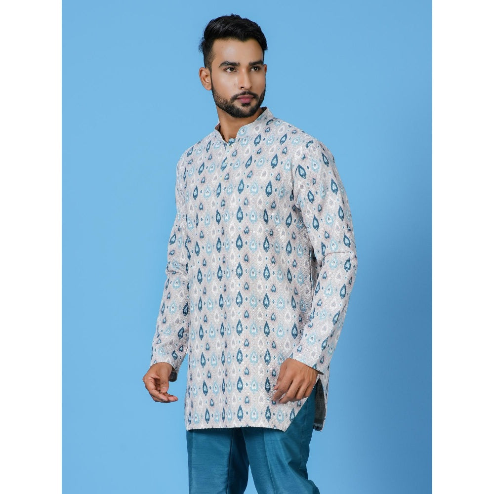 Simaaya Premium Quality Cotton Silk Made Kurta For Men- Blue